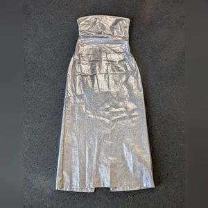 Zara Strapless Metallic Dress Size Medium
